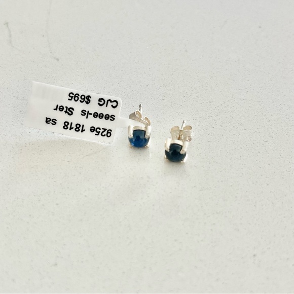 Sterling silver 925 sapphire earrings New with tags - Picture 10 of 10
